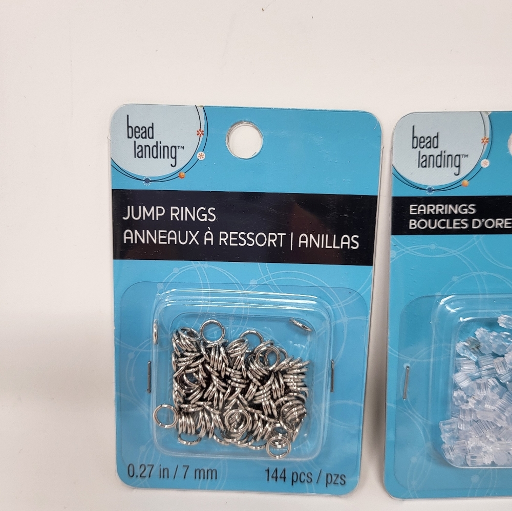 Bead Landing Jewelry Making Craft Hobby Supplies Jump Rings Crimps Earring Backs - Picture 2 of 4